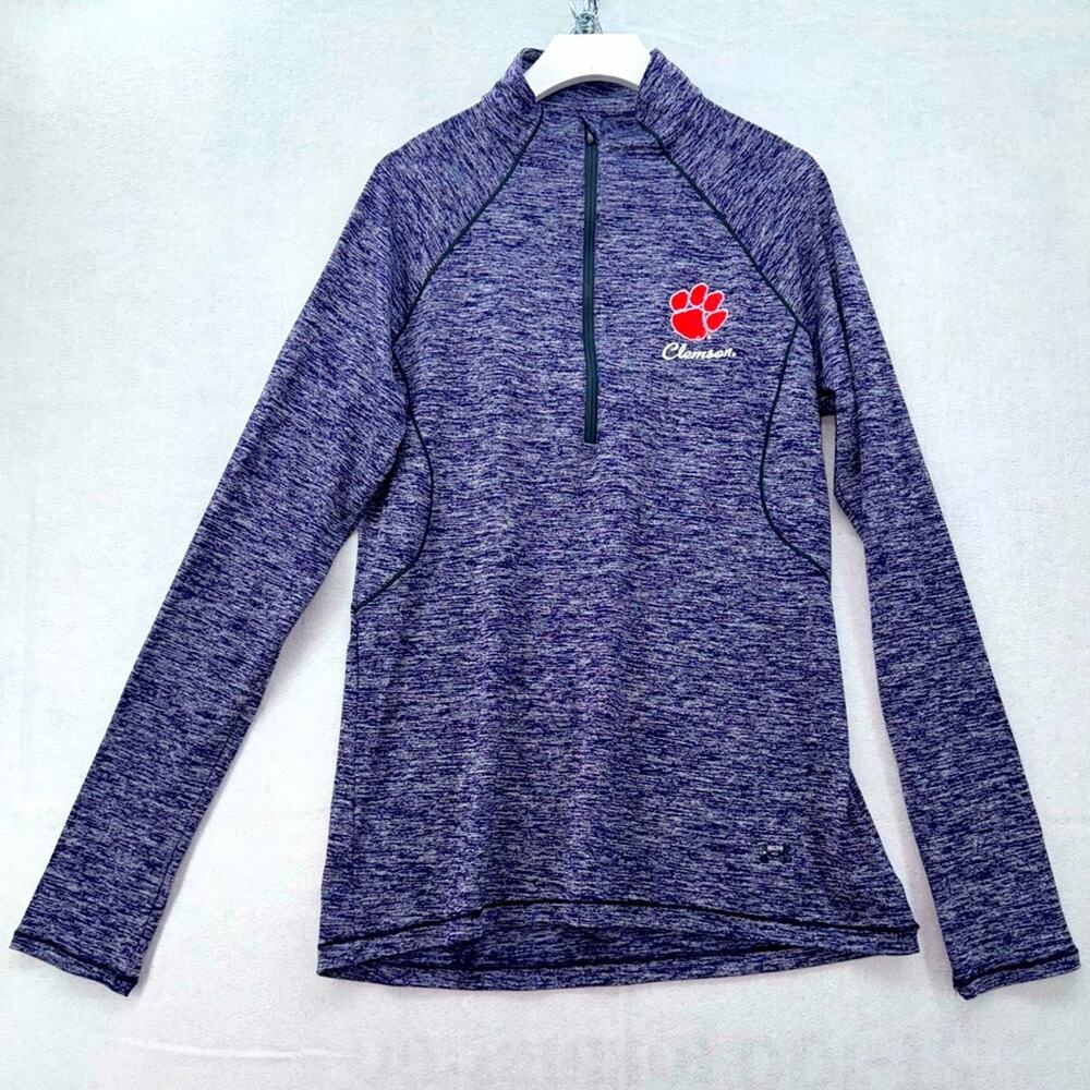 Women’s UA Under Armour Clemson Tigers 1/2 Zip Semi-Fitted Heatgear size Large